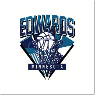 Edwards Retro Minnesota Basketball Throwback Posters and Art